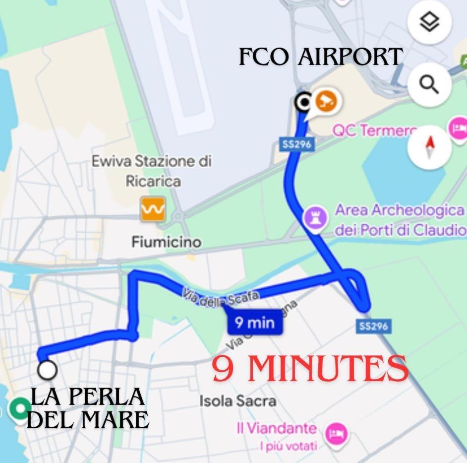 La Perla Del Mare - 9 Minutes From Fco Airport - Free Wifi E Netflix Apartment Fiumicino Exterior foto